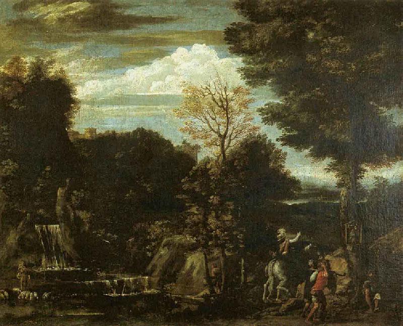 Gian  Battista Viola Landscape with a Devotional Image oil painting picture